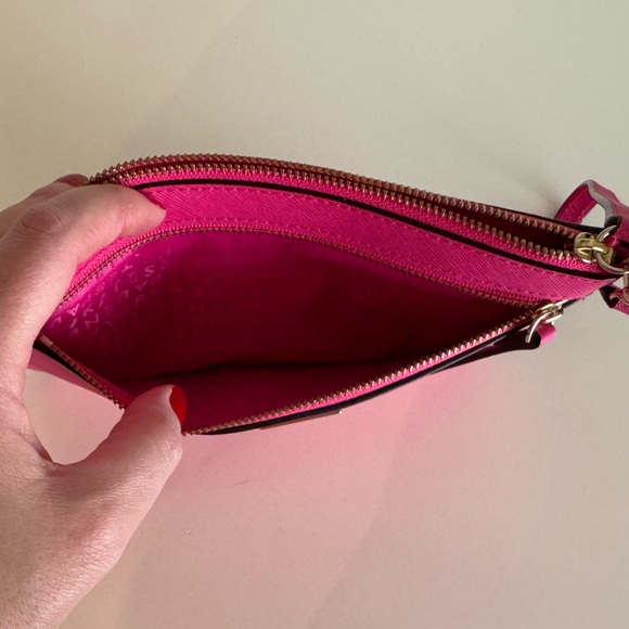 KATE SPADE | Zipper Wallet Wristlet Clutch Purse Pink Gold Leather Like New - Picture 4 of 8